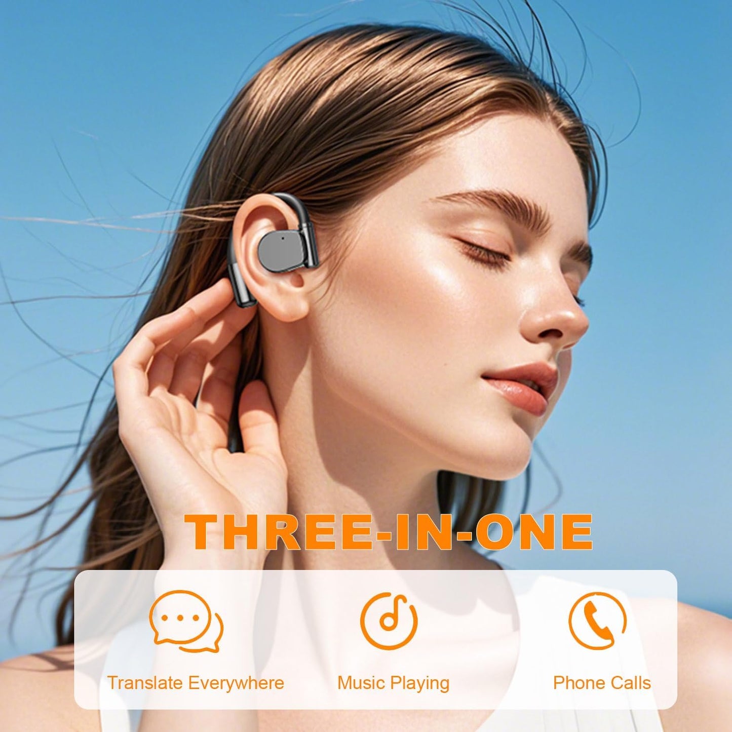 Ai Translation Earbuds Real Time,144 Language Translator Earbuds with APP Compatible with iOS & Android,OWS Translating Earbuds Headphones Device for Travel Business Learning