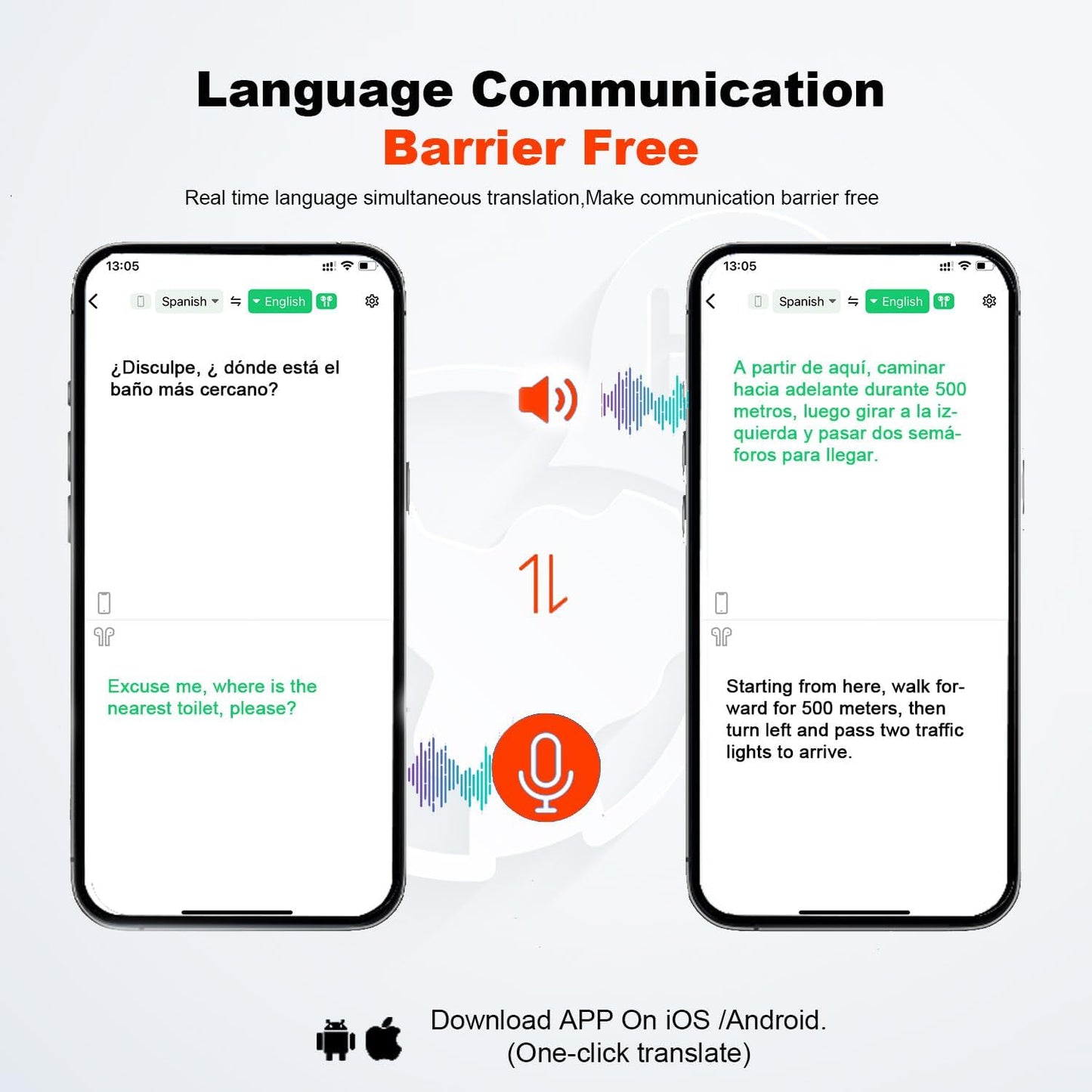Ai Translation Earbuds Real Time,144 Language Translator Earbuds with APP Compatible with iOS & Android,OWS Translating Earbuds Headphones Device for Travel Business Learning