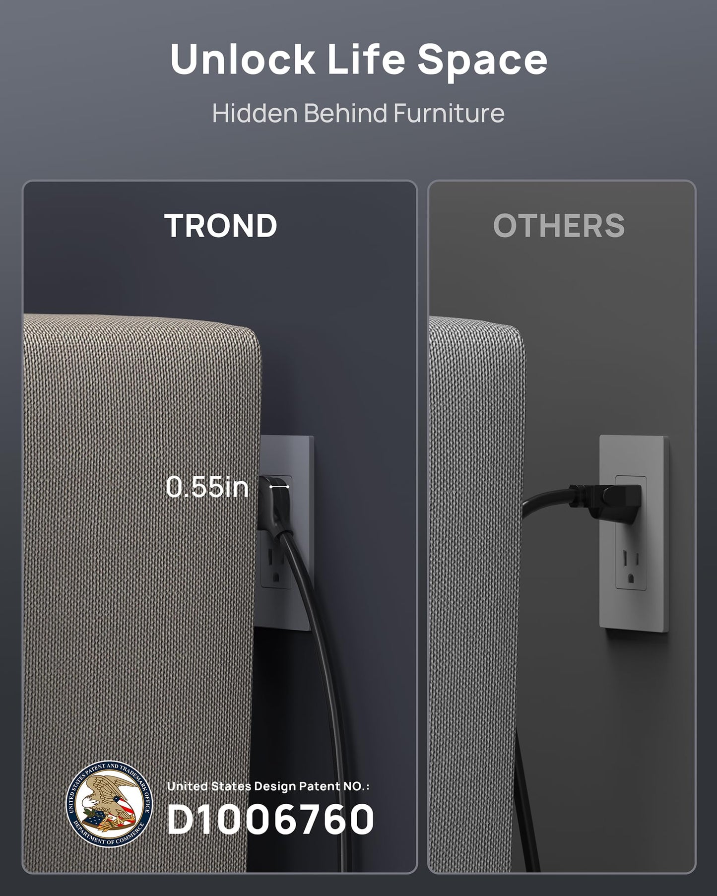 TROND Surge Protector Power Strip, 4000 Joules, ETL Listed, 13 Widely-Spaced Outlets Expansion with USB C Ports, Low-Profile Flat Plug, Wall Mountable, 5ft Extension Cord, 14AWG Heavy Duty, Black